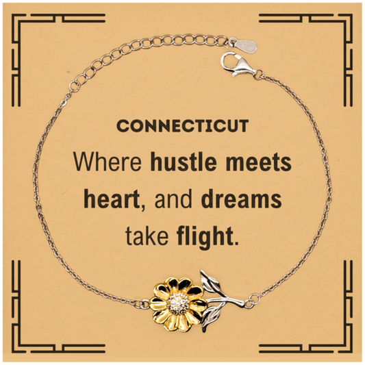 Connecticut Sunflower Bracelet - Where Hustle Meets Heart | Perfect Gift