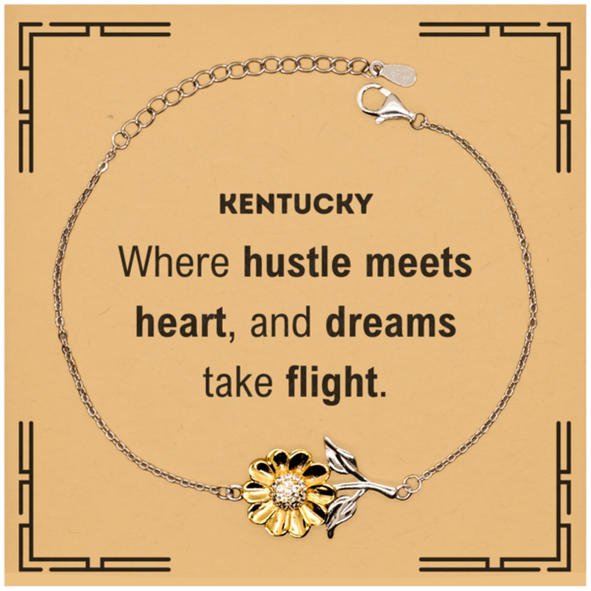 Kentucky Gift Sunflower Bracelet - Where Hustle Meets Heart | Thoughtful Gift