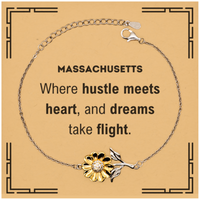 Load image into Gallery viewer, Massachusetts Sunflower Bracelet - Where Hustle Meets Heart | Birthday Gift

