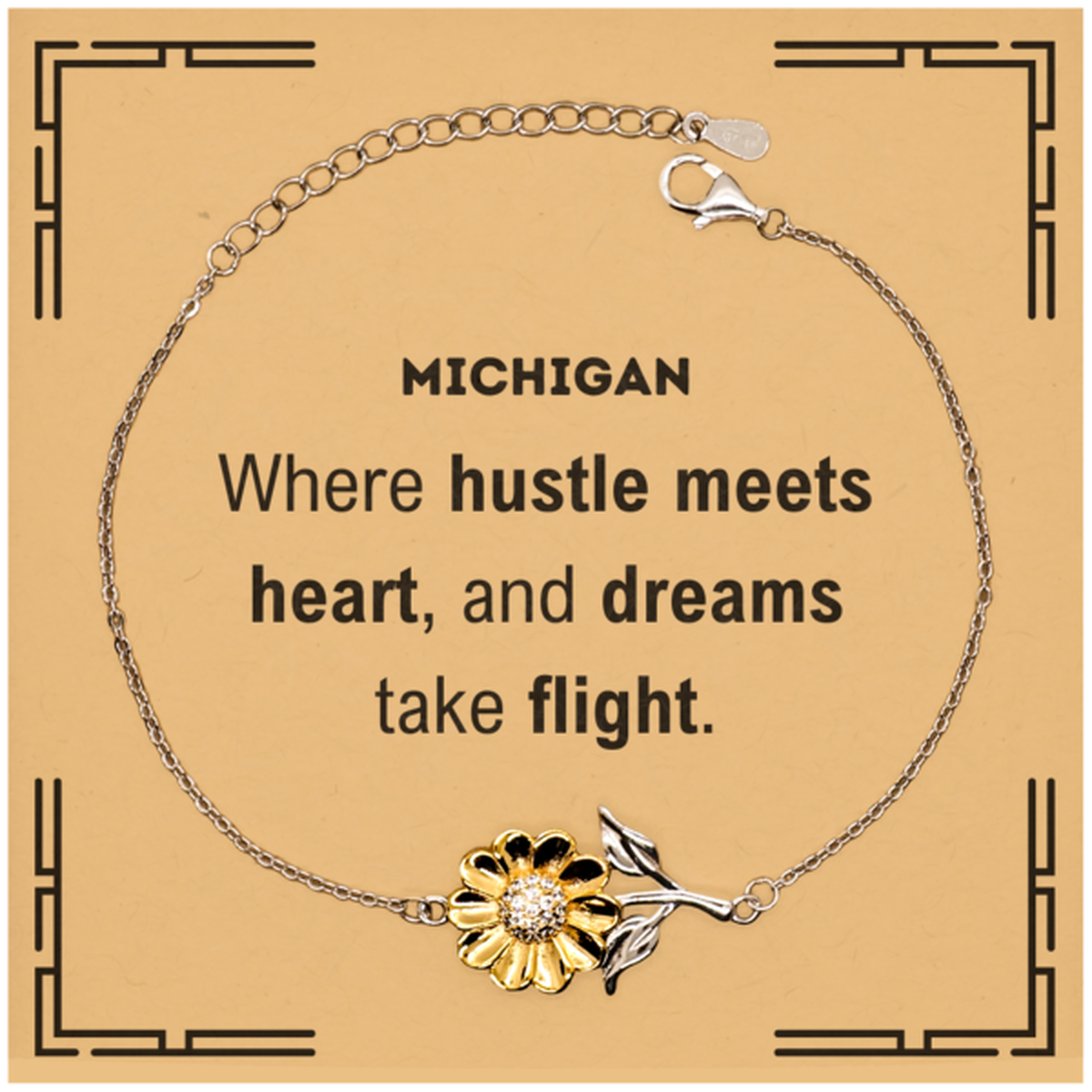 Michigan Sunflower Bracelet - Where Hustle Meets Heart | Meaningful Gift
