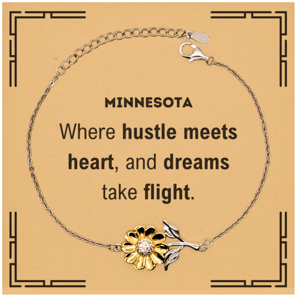 Minnesota Sunflower Bracelet - Where Hustle Meets Heart | Birthday and Christmas Gift