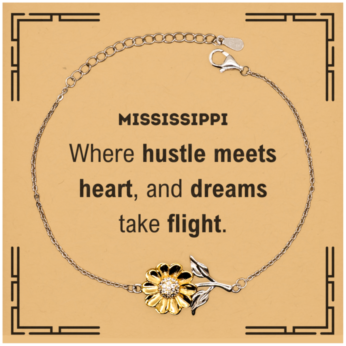 Mississippi Sunflower Bracelet - Where Hustle Meets Heart | Meaningful Gift