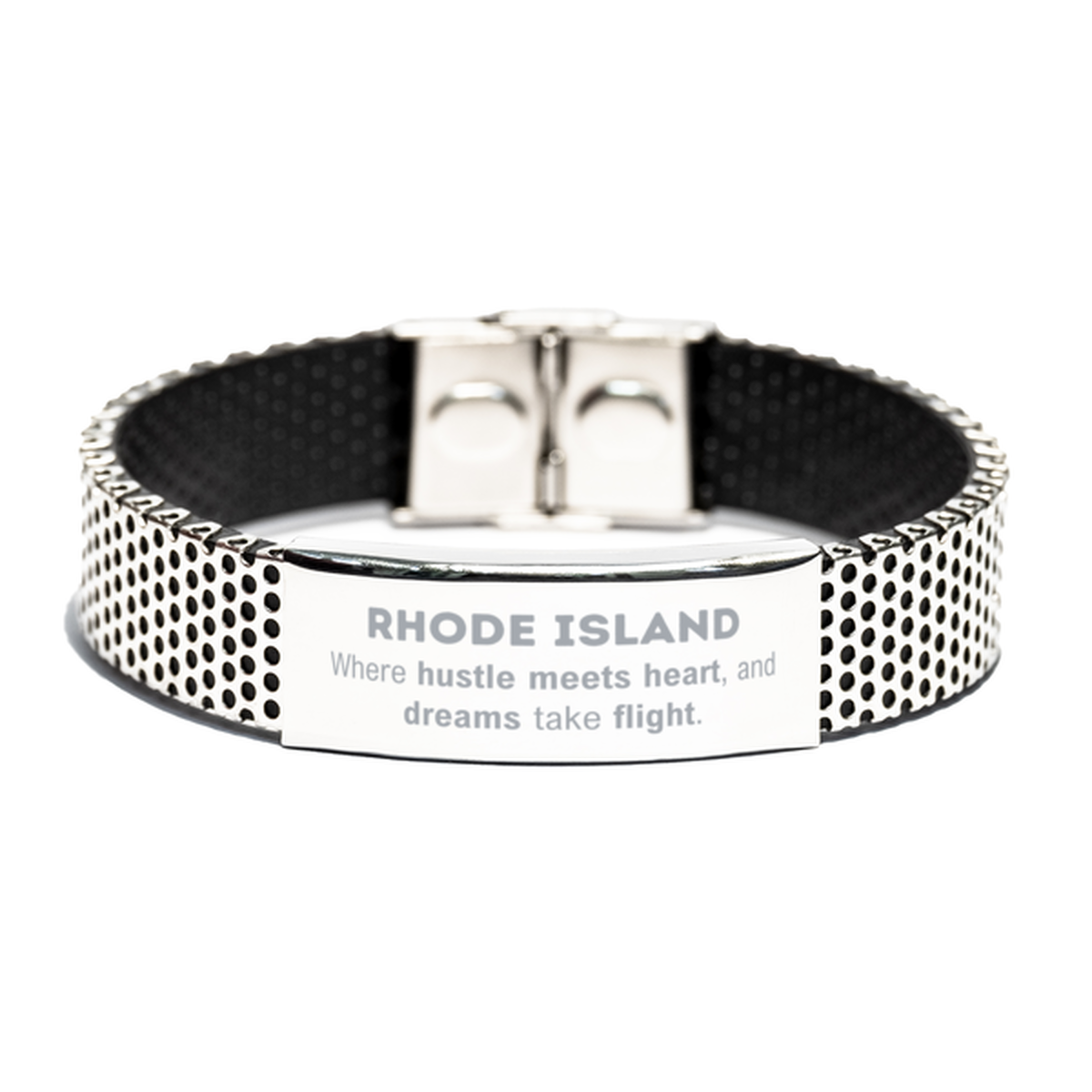 Rhode Island Stainless Steel Bracelet - Where Hustle Meets Heart | Meaningful Gift