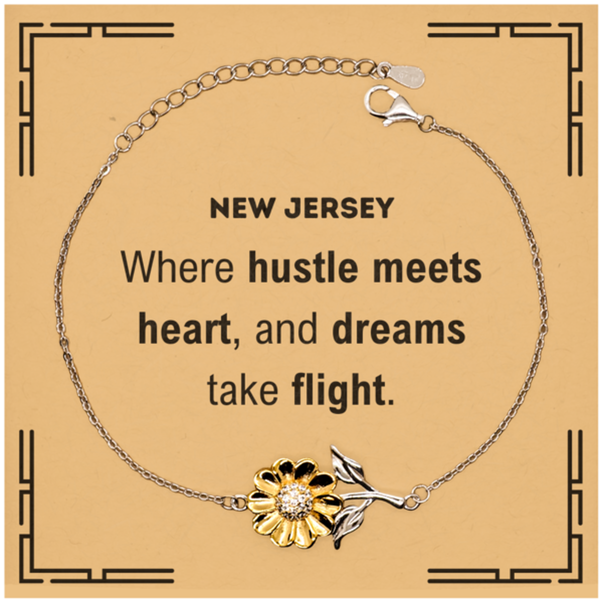 New Jersey Sunflower Bracelet - Hustle Meets Heart Design | Thoughtful Gift