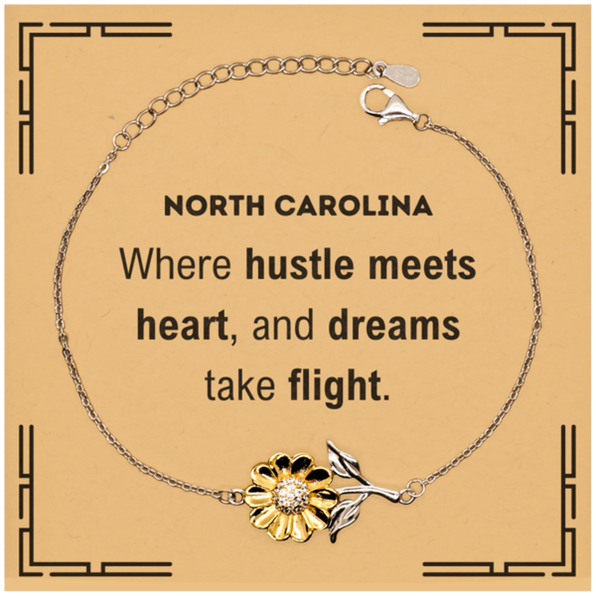 North Carolina Sunflower Bracelet - Where Hustle Meets Heart | Thoughtful Gift