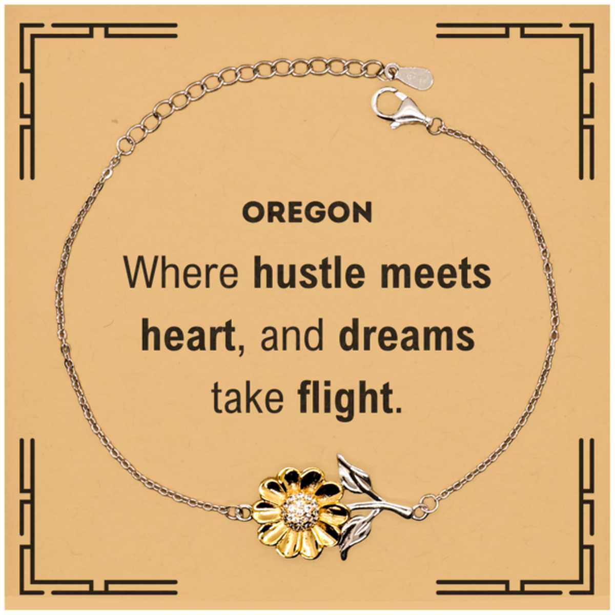 Oregon Sunflower Bracelet - Where Hustle Meets Heart | Birthday Gift