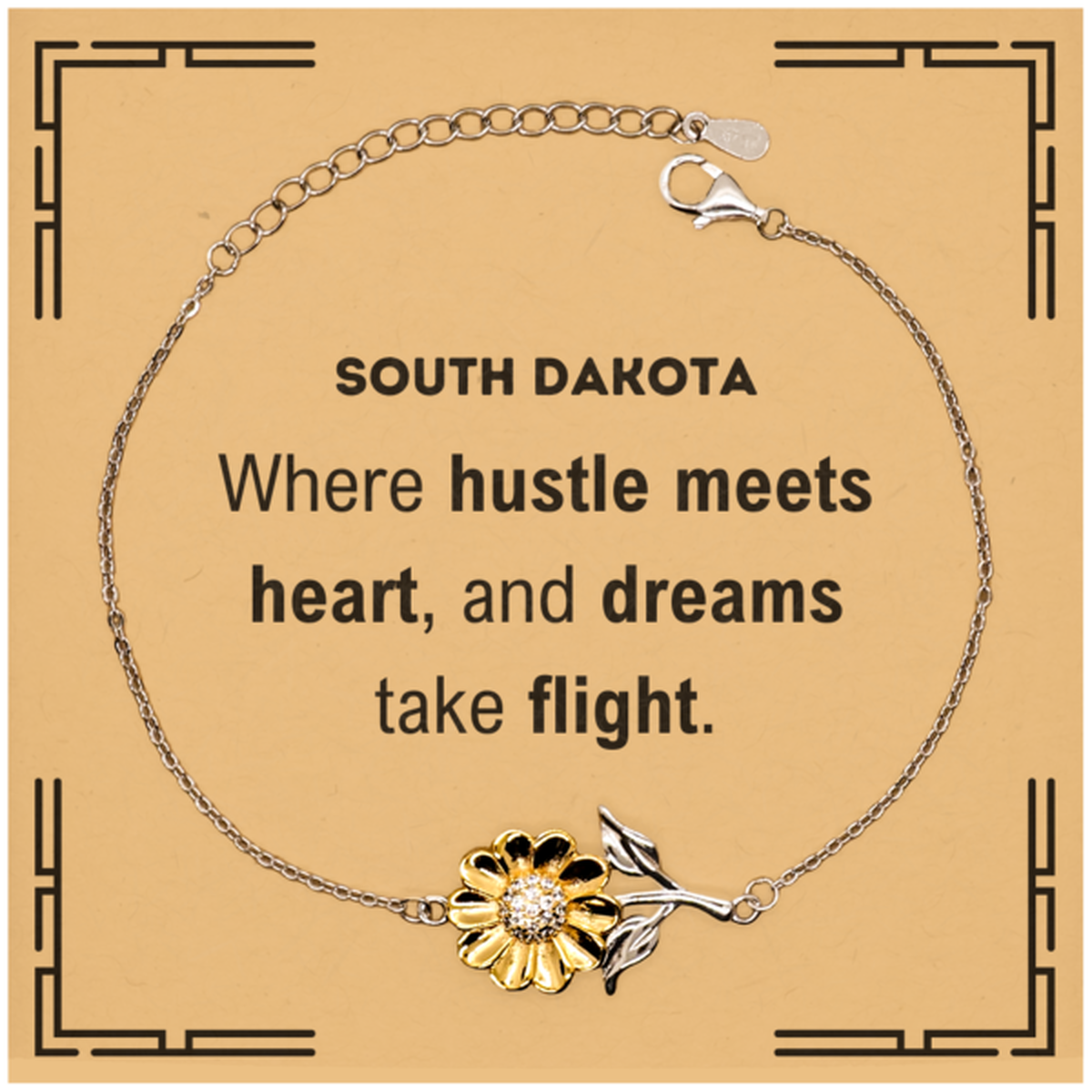 South Dakota Sunflower Bracelet - Where Hustle Meets Heart | Meaningful Gift