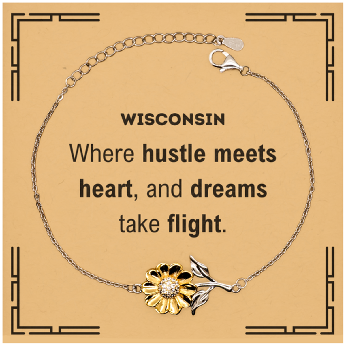 Wisconsin Sunflower Bracelet - Where Hustle Meets Heart | Thoughtful Gift