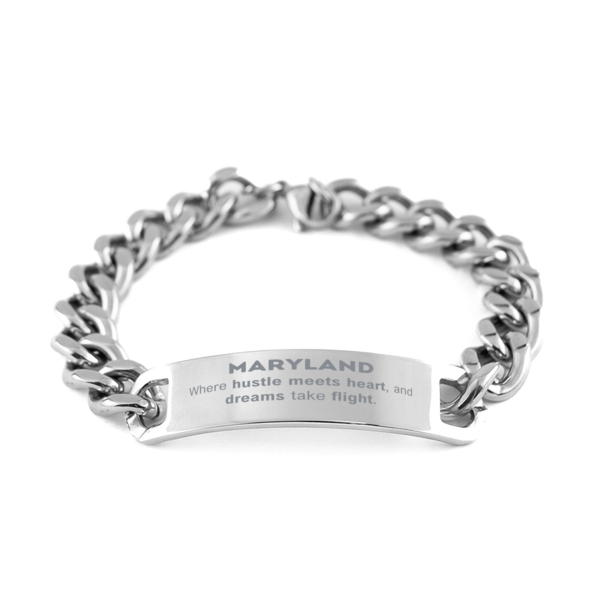Maryland Engraved Bracelet - Where Hustle Meets Heart | Perfect Gift for Any Occasion