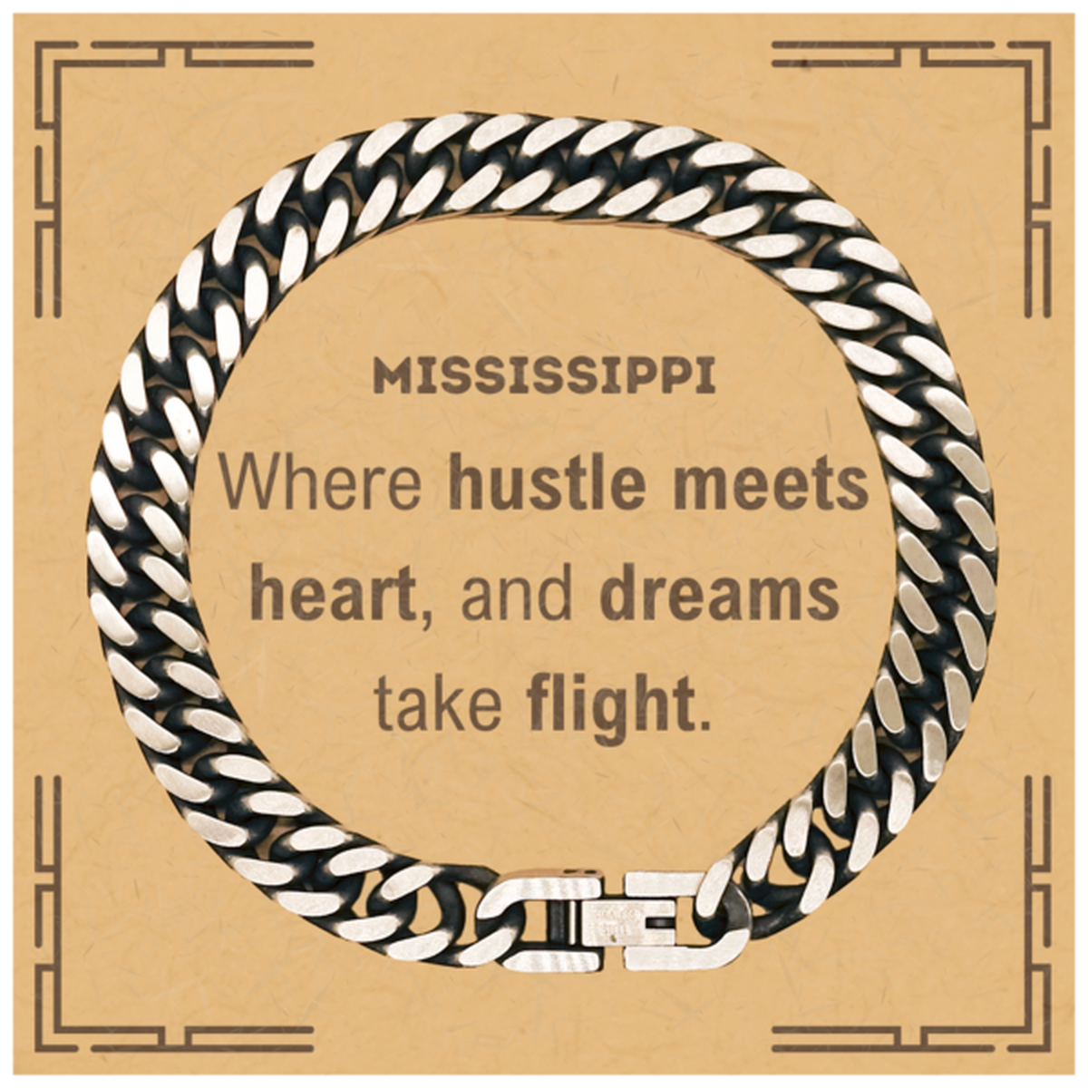 Mississippi Cuban Link Chain Bracelet - Where Hustle Meets Heart | Thoughtful Gift