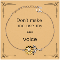 Load image into Gallery viewer, Cook Sunflower Bracelet - Don&#39;t Make Me Use My Cook Voice | Unique Gift for Cook
