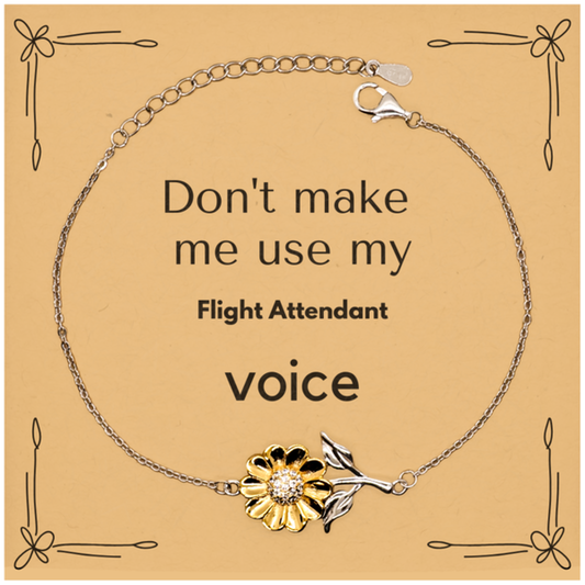 Flight Attendant Sunflower Bracelet - Don't Make Me Use My Voice | Thoughtful Gift
