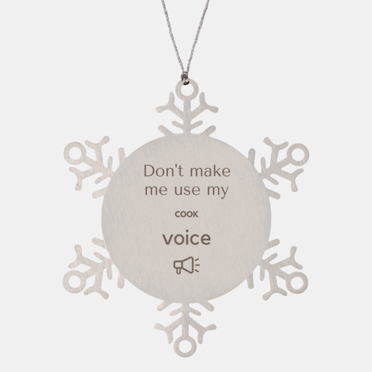 Cook Christmas Ornament - Don't Make Me Use My Cook Voice | Holiday Gift