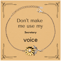 Load image into Gallery viewer, Secretary Sunflower Bracelet - Don&#39;t Make Me Use My Secretary Voice | Unique Gift for Coworkers
