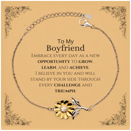 Boyfriend Sunflower Bracelet - Inspirational Design | Birthday & Anniversary Gift