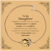 Load image into Gallery viewer, Daughter Sunflower Bracelet - I Believe in You Design | Inspirational Gift
