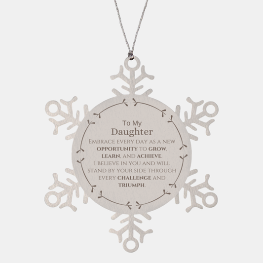 Daughter Snowflake Ornament - Inspirational Message | Christmas Gift
