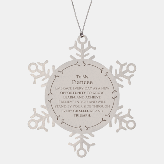 Fiancee Snowflake Ornament - I Believe in You Design | Christmas Gift