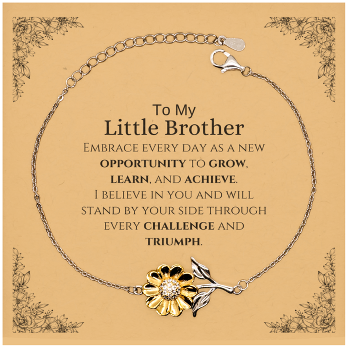 Little Brother Sunflower Bracelet - Inspirational Design | Birthday and Christmas Gift