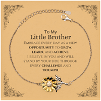 Load image into Gallery viewer, Little Brother Sunflower Bracelet - Inspirational Design | Birthday and Christmas Gift
