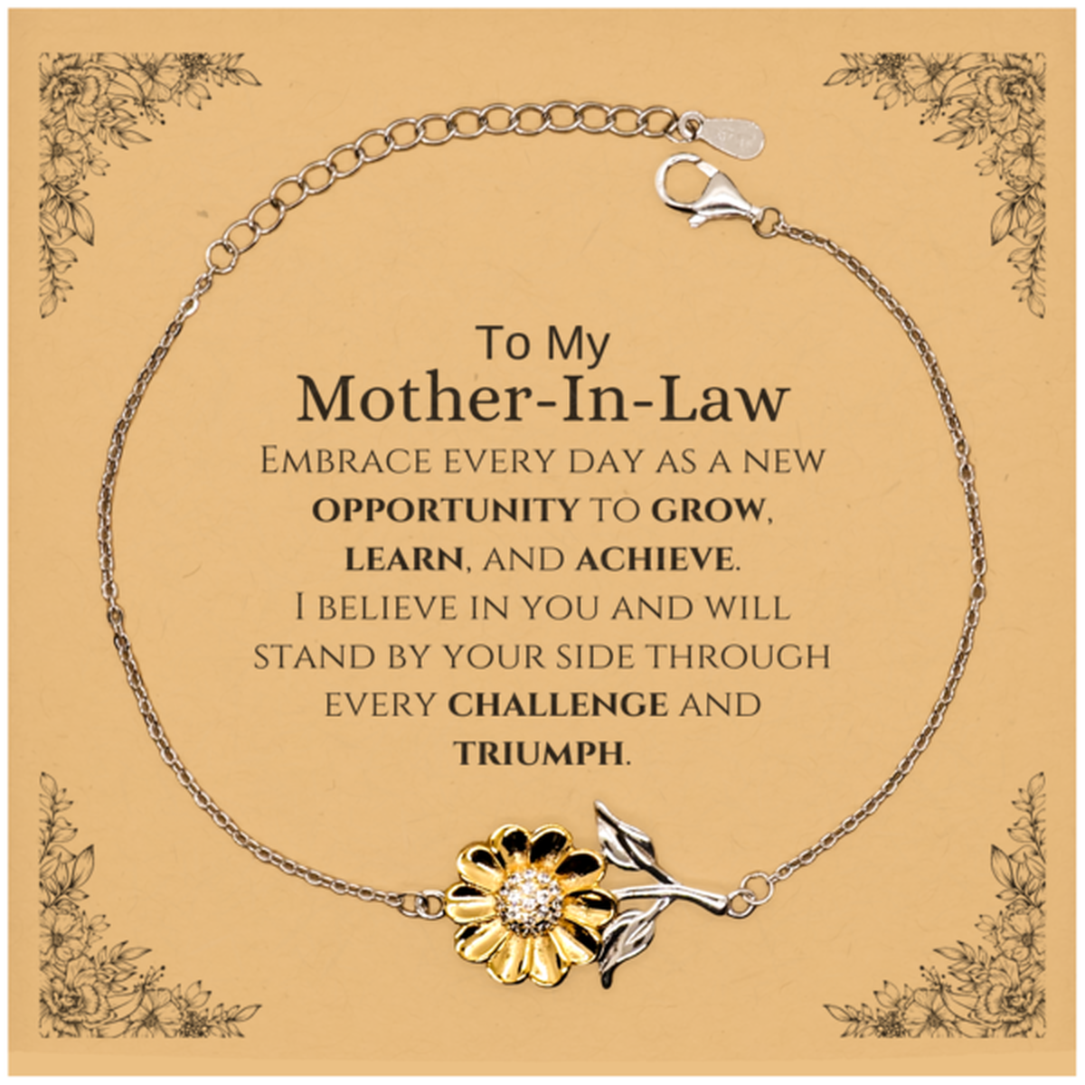 Mother-In-Law Sunflower Bracelet - Inspirational Design | Heartfelt Gift