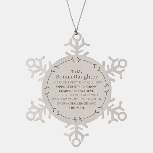 Bonus Daughter Snowflake Ornament - Inspirational Gift | Christmas Gift
