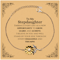 Load image into Gallery viewer, Stepdaughter Sunflower Bracelet - Inspirational Design | Birthday &amp; Christmas Gift
