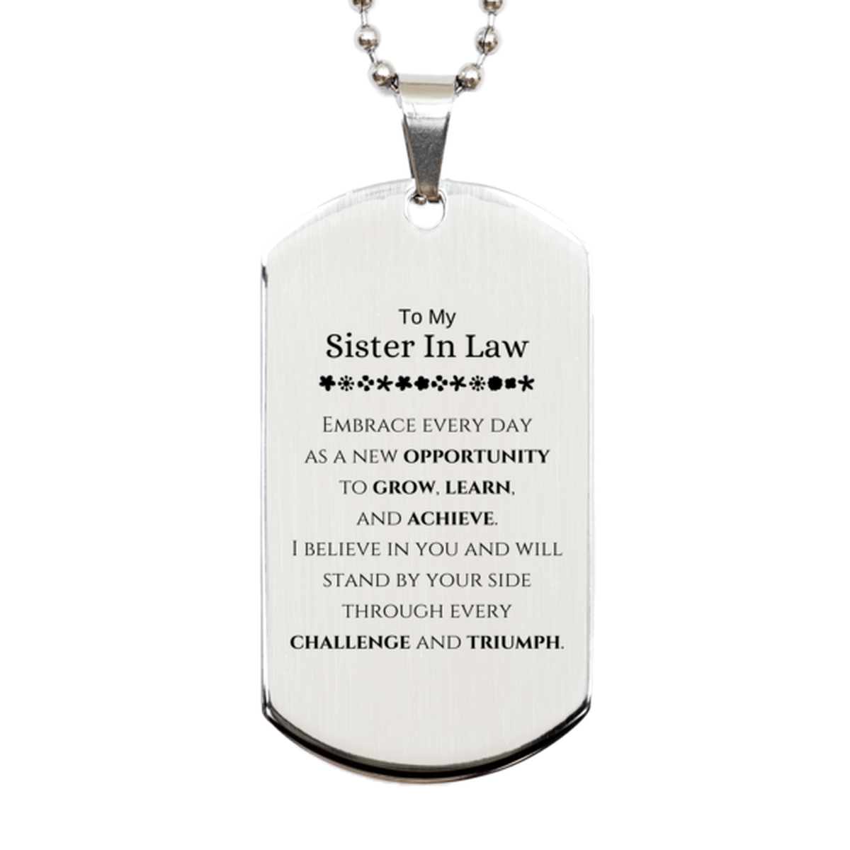 Sister In Law Inspirational Necklace - I Believe In You | Birthday Christmas Gift