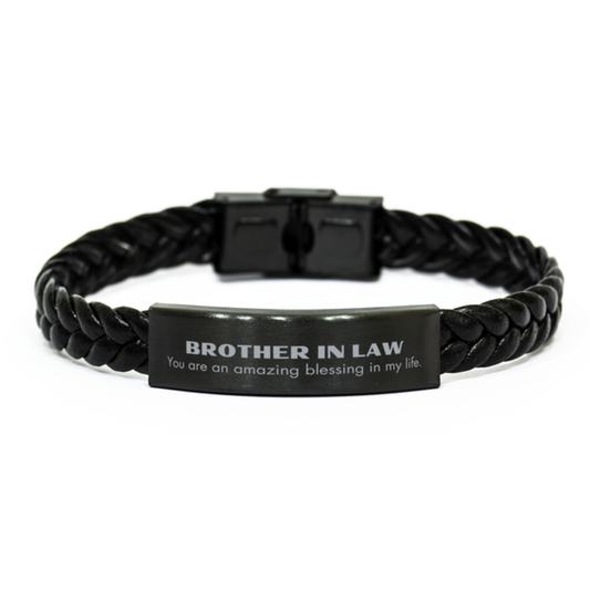 Brother In Law Braided Leather Bracelet - You are an amazing blessing in my life | Thoughtful Gift