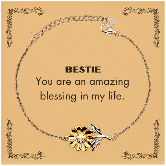 Bestie Sunflower Bracelet - You are an amazing blessing in my life | Unique Gift for Best Friend