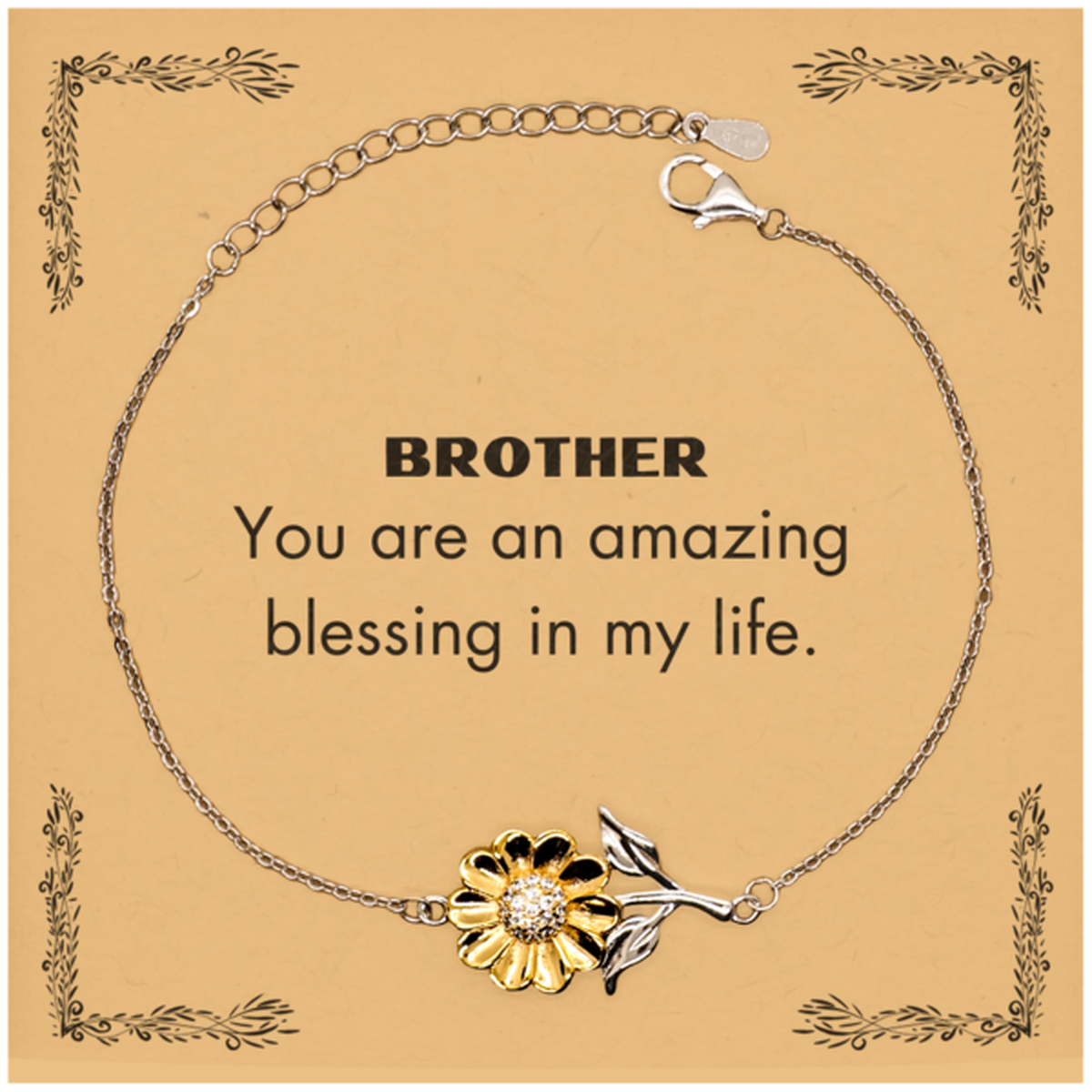 Brother Sunflower Bracelet - You are an amazing blessing | Perfect Gift for Brother