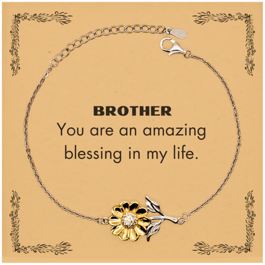 Brother Sunflower Bracelet - You are an amazing blessing | Perfect Gift for Brother