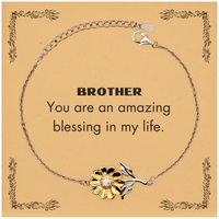 Load image into Gallery viewer, Brother Sunflower Bracelet - You are an amazing blessing | Perfect Gift for Brother
