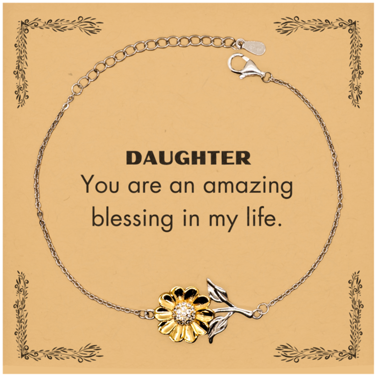 Daughter Sunflower Bracelet - You are an Amazing Blessing | Inspirational Gift