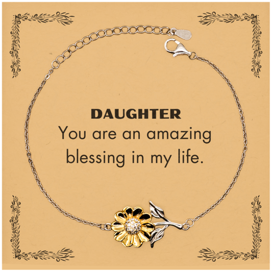 Daughter Sunflower Bracelet - You are an Amazing Blessing | Inspirational Gift
