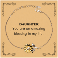 Load image into Gallery viewer, Daughter Sunflower Bracelet - You are an Amazing Blessing | Inspirational Gift
