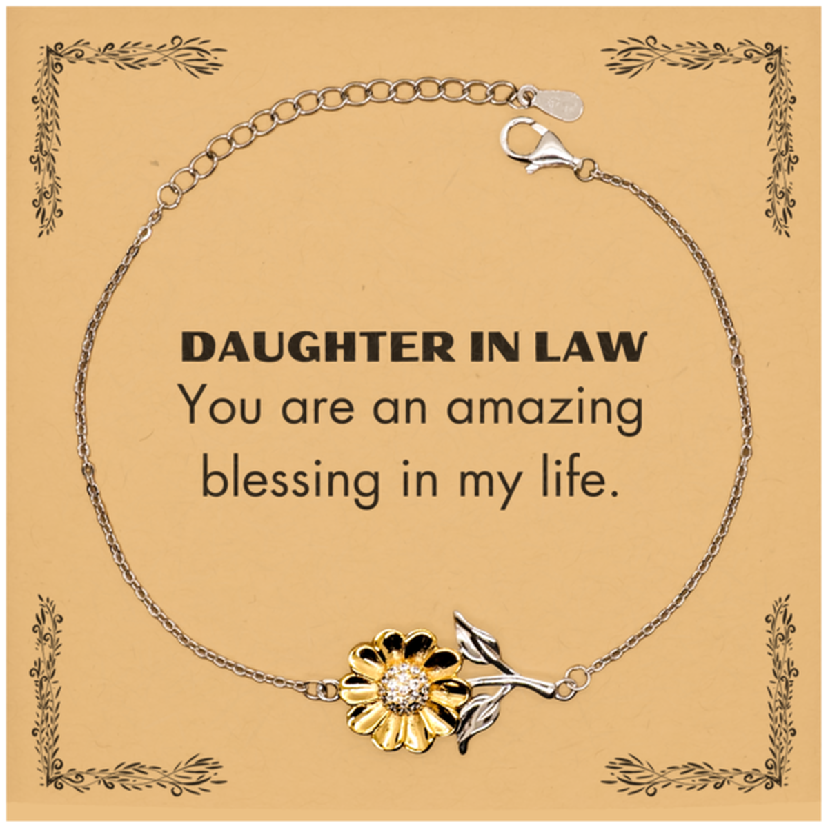 Daughter In Law Sunflower Bracelet - You are an amazing blessing | Thoughtful Gift