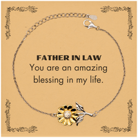 Load image into Gallery viewer, Father In Law Sunflower Bracelet - You are an amazing blessing | Inspirational Gift
