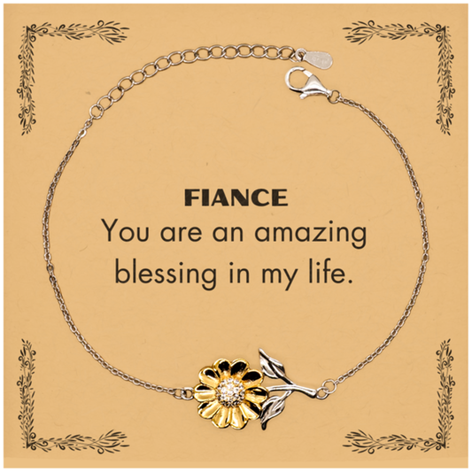 Fiance Sunflower Bracelet - You are an amazing blessing | Unique Gift for Fiance