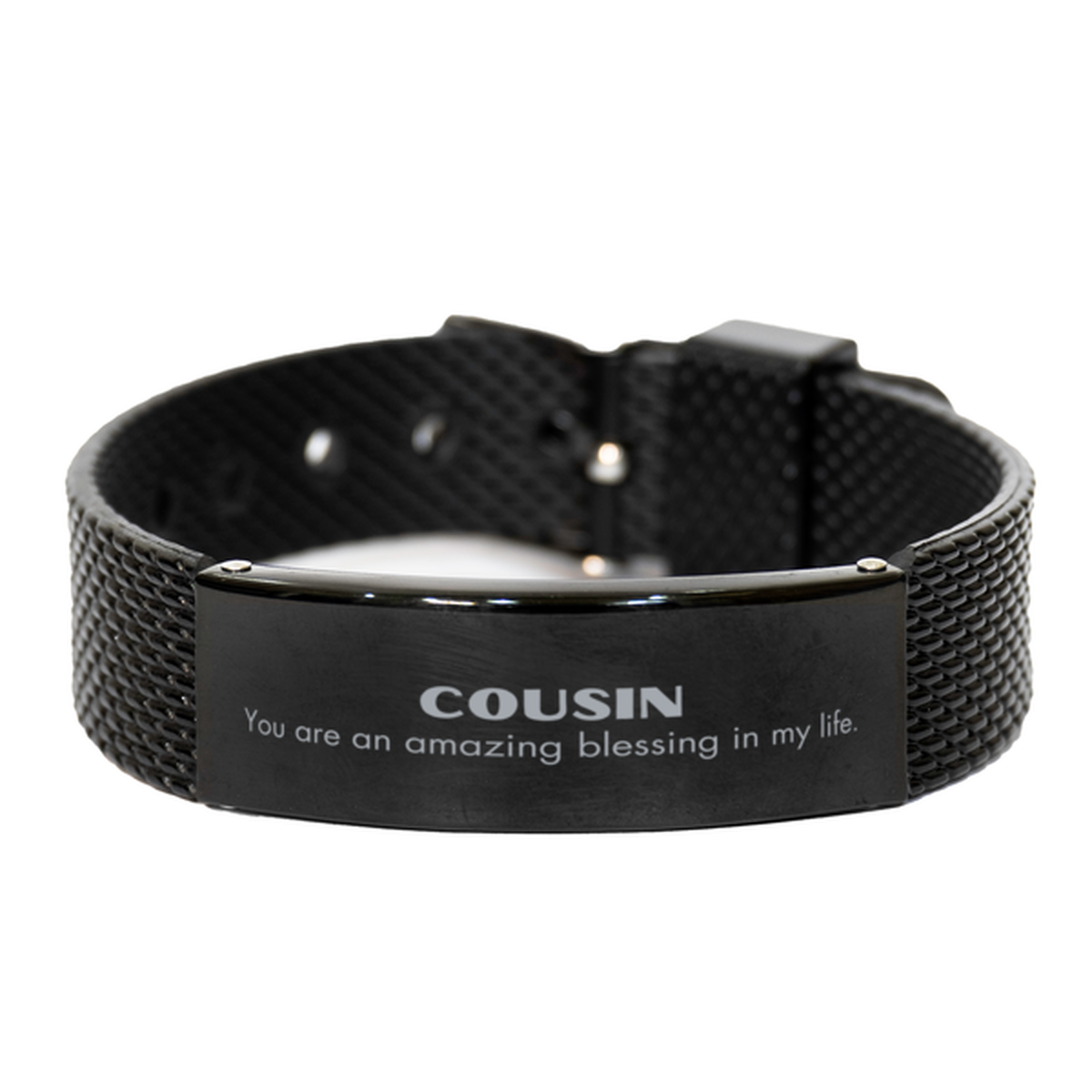 Cousin Black Shark Mesh Bracelet - You Are an Amazing Blessing | Inspirational Gift