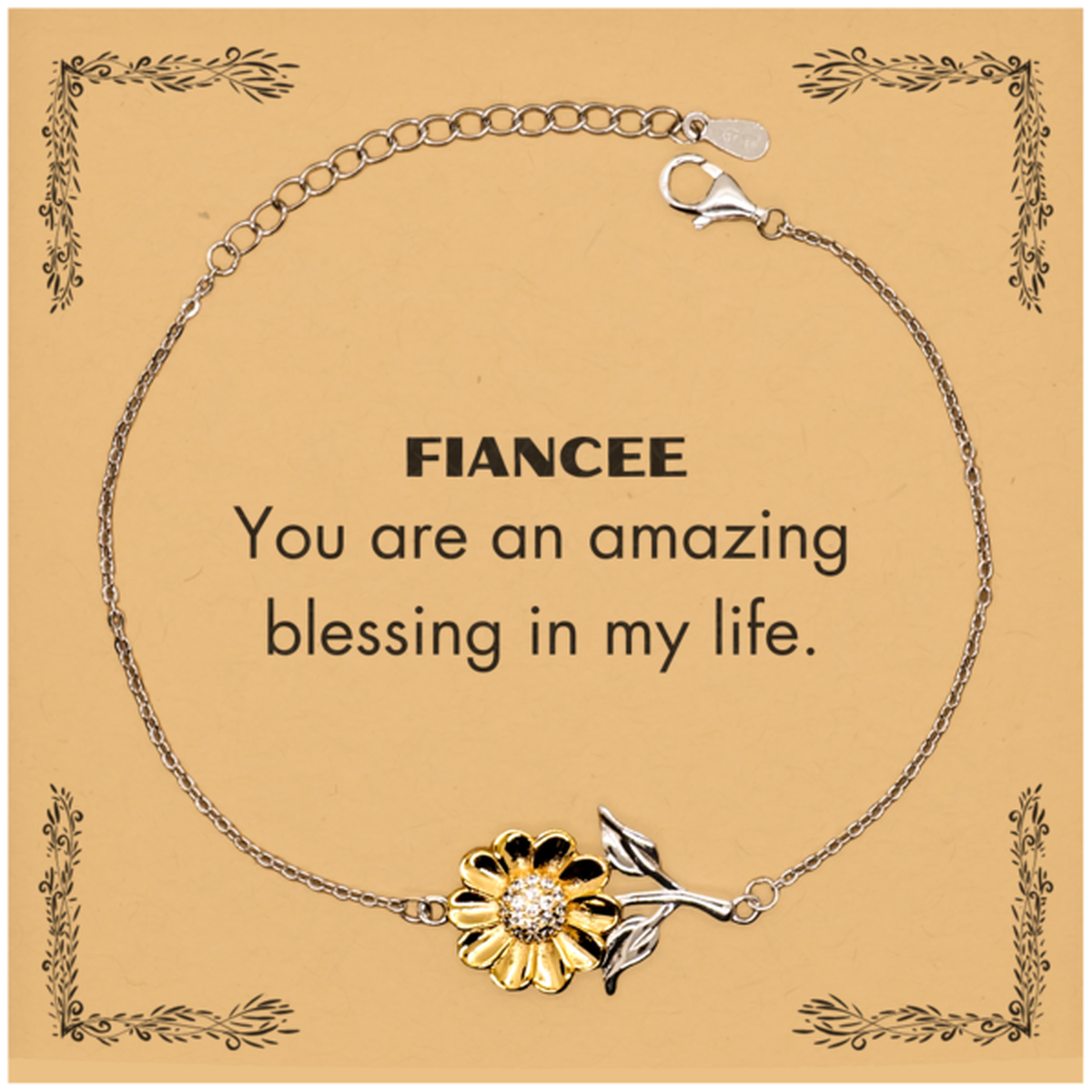 Fiancee Sunflower Bracelet - You are an amazing blessing in my life | Perfect Gift