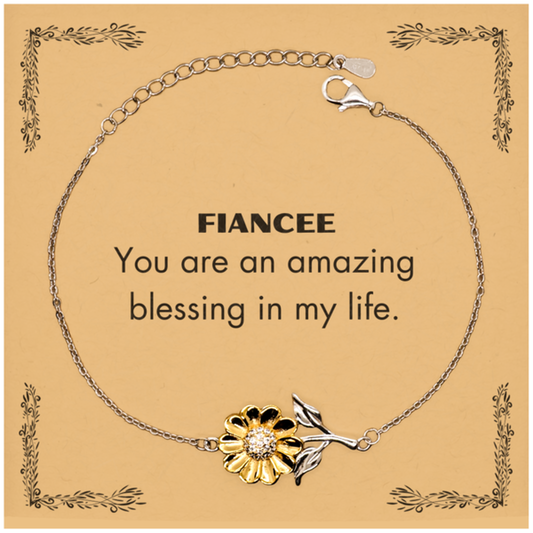 Fiancee Sunflower Bracelet - You are an amazing blessing in my life | Perfect Gift