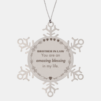 Load image into Gallery viewer, Brother In Law Snowflake Ornament - You are an amazing blessing in my life | Christmas Gift
