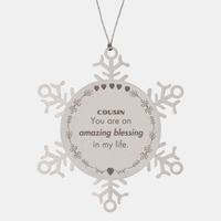 Load image into Gallery viewer, Cousin Snowflake Ornament - You are an amazing blessing in my life | Christmas Gift
