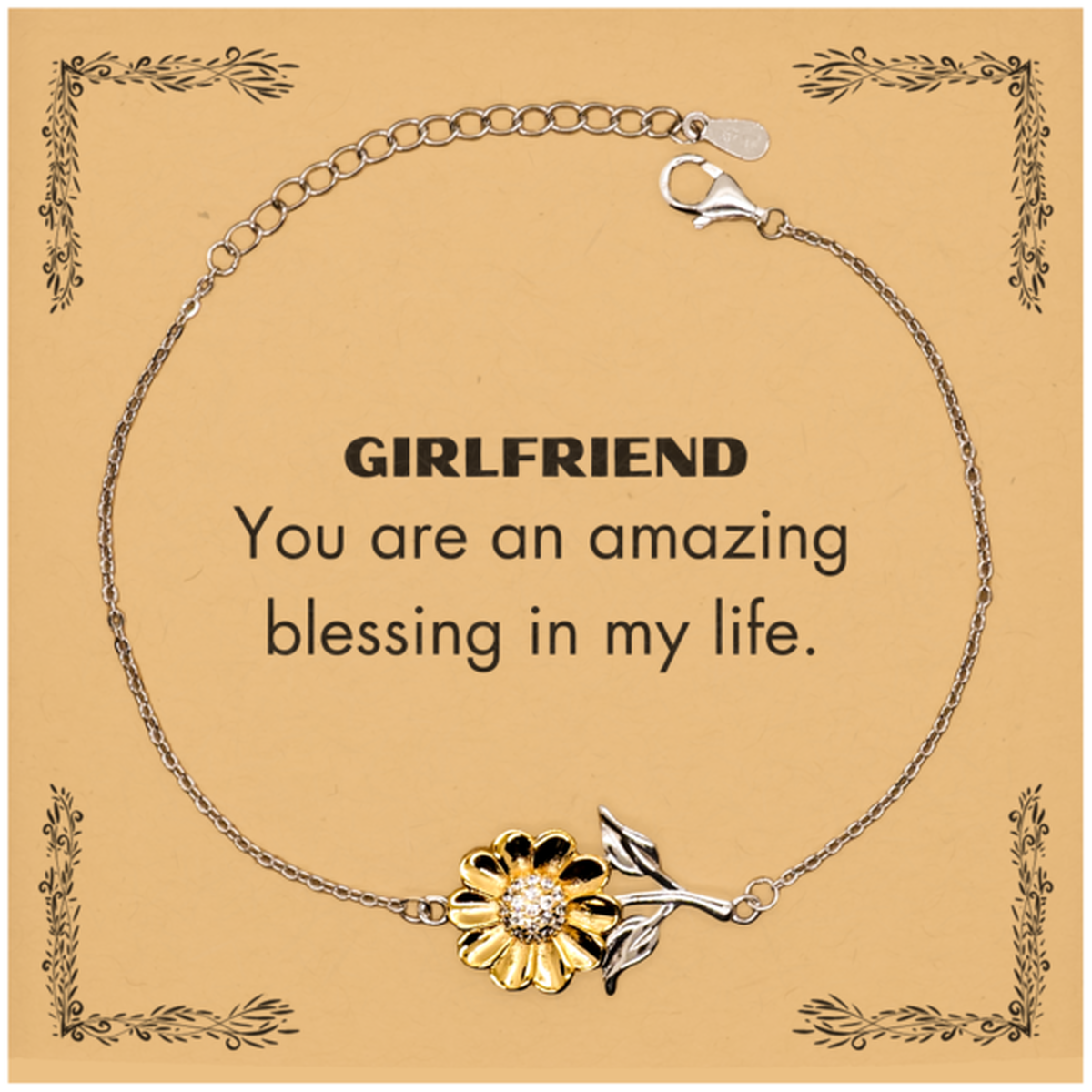 Girlfriend Sunflower Bracelet - You are an amazing blessing in my life | Romantic Gift