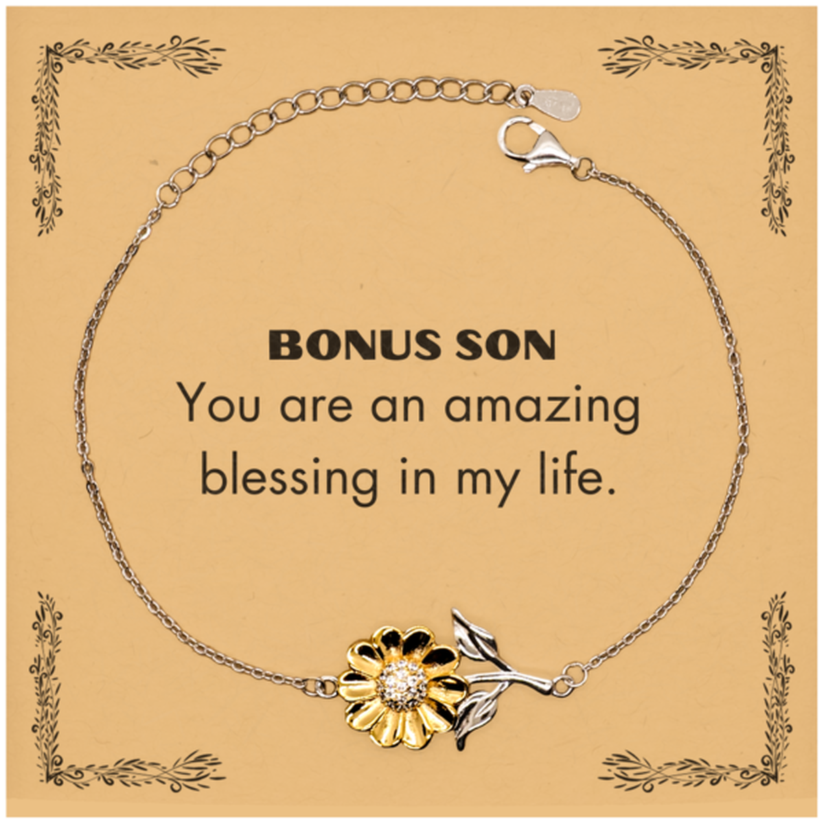Bonus Son Sunflower Bracelet - You are an amazing blessing in my life | Inspirational Gift