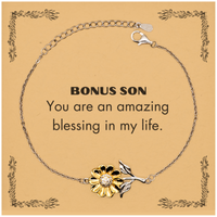 Load image into Gallery viewer, Bonus Son Sunflower Bracelet - You are an amazing blessing in my life | Inspirational Gift
