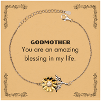 Load image into Gallery viewer, Godmother Sunflower Bracelet - You are an amazing blessing | Birthday and Christmas Gift
