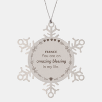 Load image into Gallery viewer, Fiance Snowflake Ornament - You are an amazing blessing in my life | Christmas Gift
