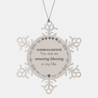Load image into Gallery viewer, Goddaughter Snowflake Ornament - You are an amazing blessing in my life | Christmas Gift

